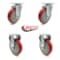 Service Caster 5 Inch Red Polyurethane Wheel Swivel Top Plate Caster Set with 2 Rigid SCC SCC-20S514-PPUB-RED-2-R514-2 - alternate 4